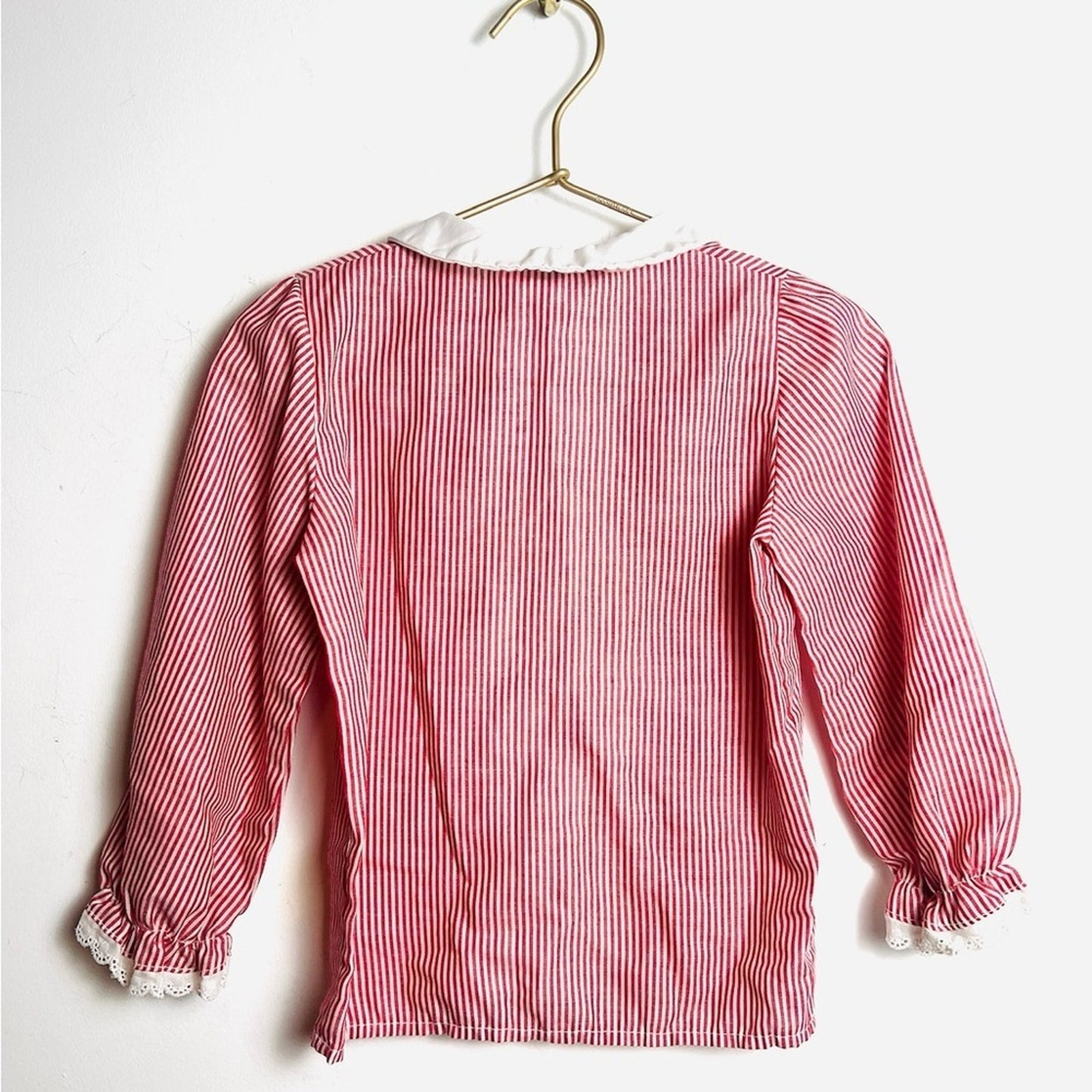 Vintage Red and White Striped Kids Blouse