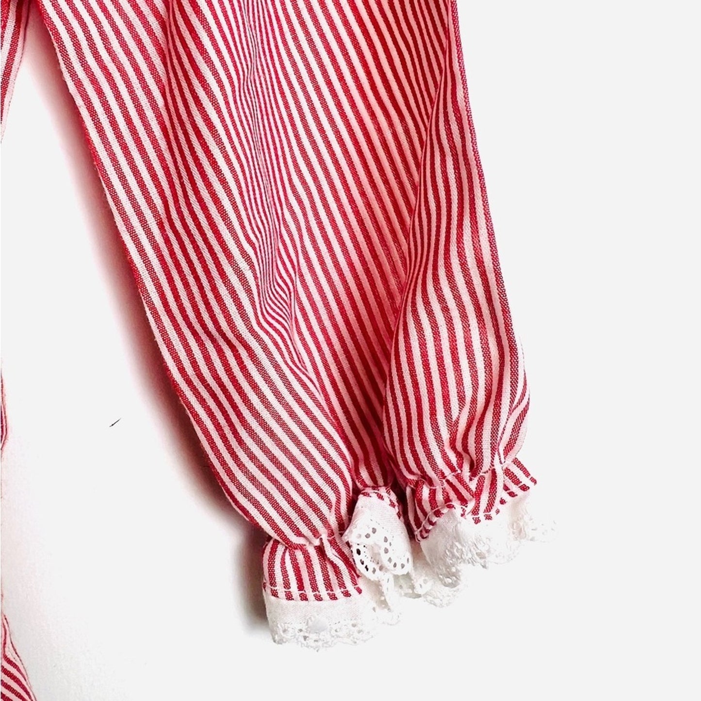 Vintage Red and White Striped Kids Blouse