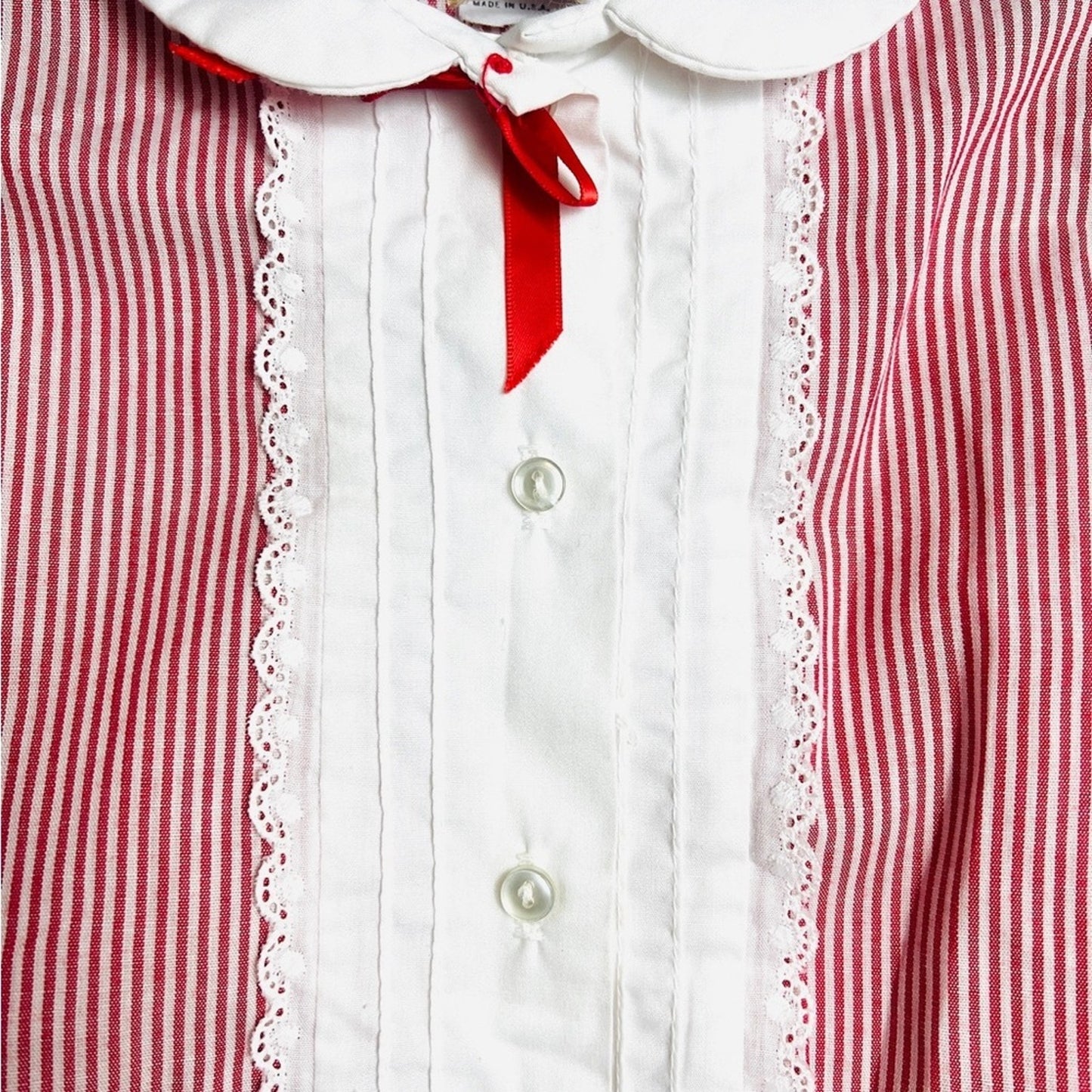 Vintage Red and White Striped Kids Blouse