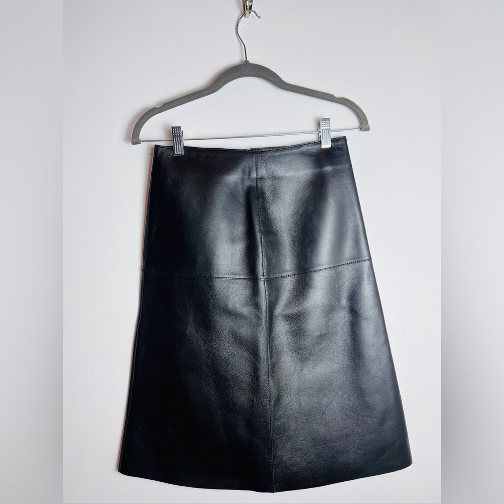 Toteme Black Leather Skirt