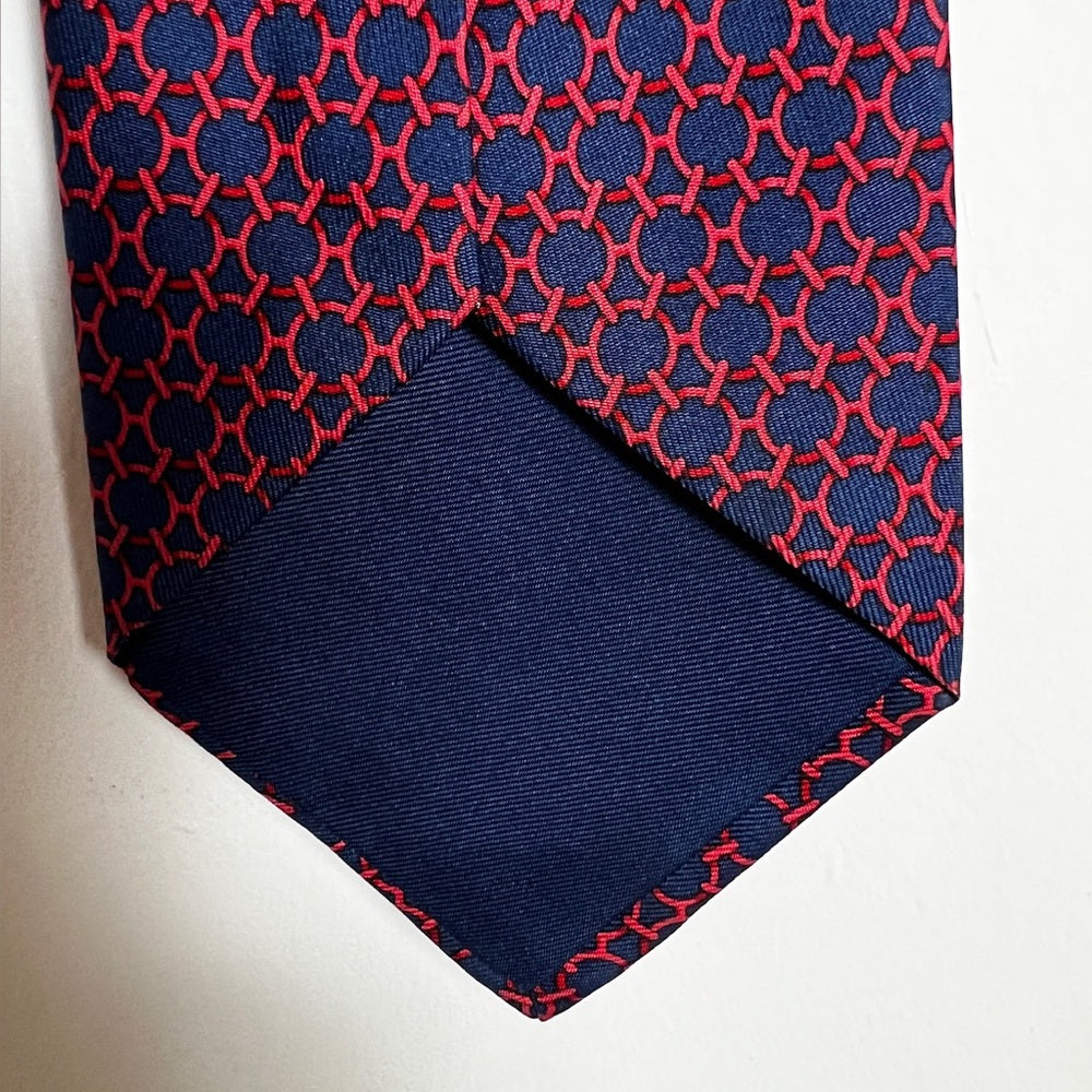 Authentic Hermes Geometric Silk Tie