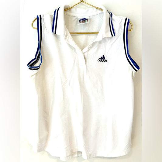 Adidas vintage y2k 90s sleeveless cotton shirt