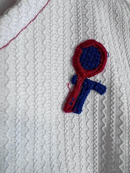 Vintage White Tennis Dress Embroidered