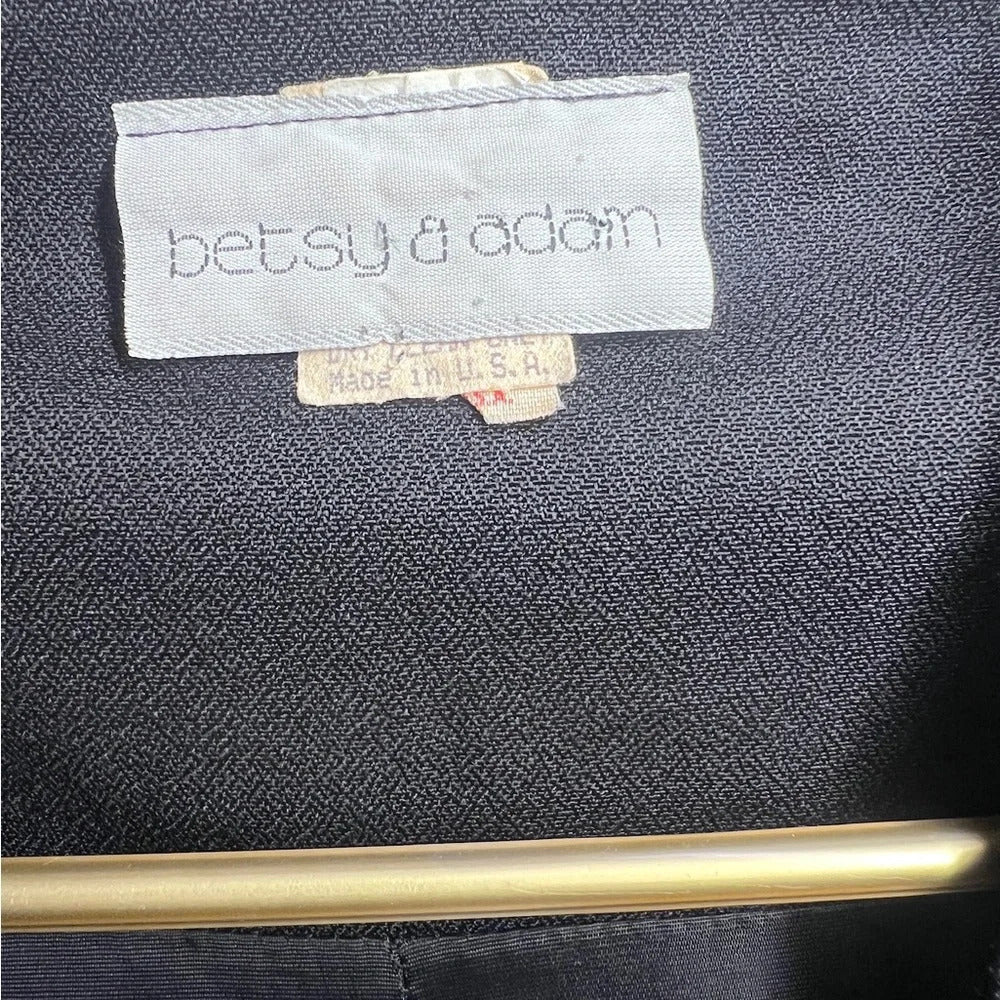 Betsy & Adam Glam Rhinestone Vintage Black Blazer