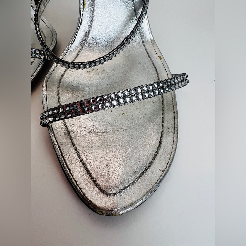 Rene Caovilla Silver crystal sandals Stiletto