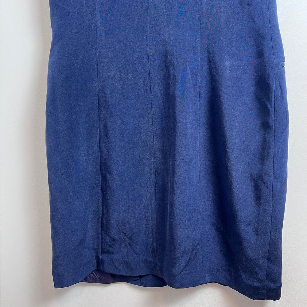 Patrick Collection Vintage Silk Navy Vest Dress