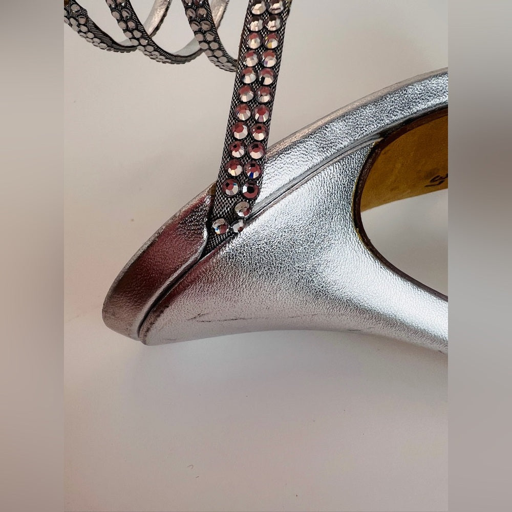 Rene Caovilla Silver crystal sandals Stiletto
