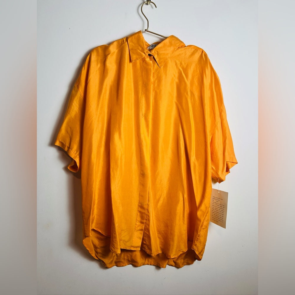 Vintage NWT Sheba Orange Women's Blouse Washable Silk