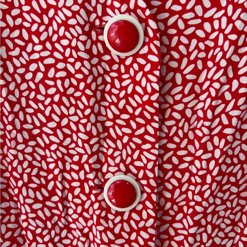 Vintage MS. Chaus Petites Red Dress with Buttons