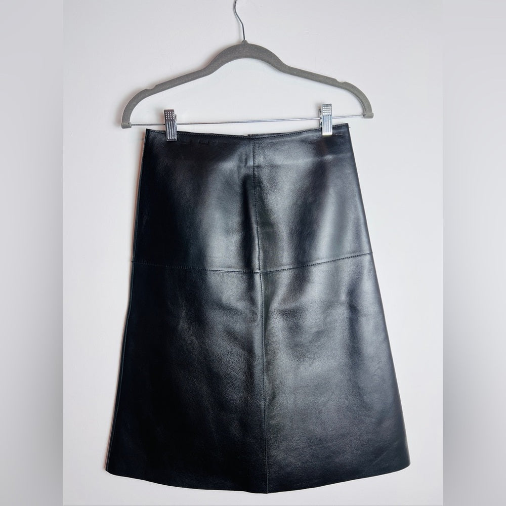 Toteme Black Leather Skirt
