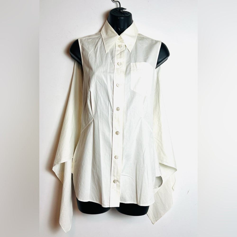 Hermes white blouse tie 36