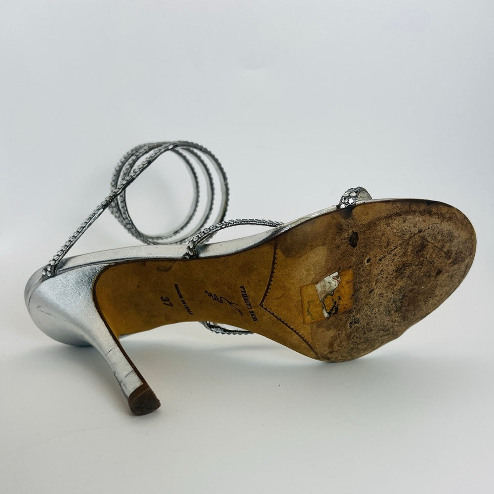 Rene Caovilla Silver crystal sandals Stiletto