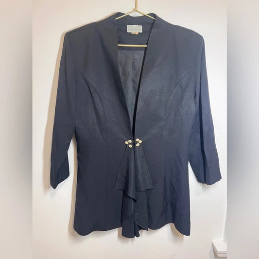 Betsy & Adam Glam Rhinestone Vintage Black Blazer