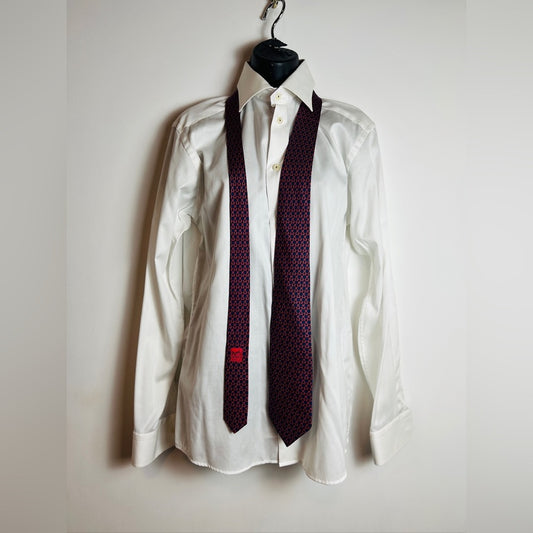 Authentic Hermes Geometric Silk Tie