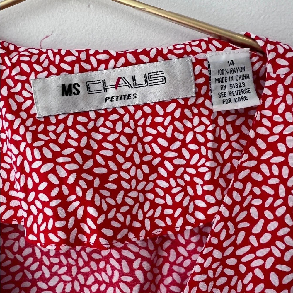 Vintage MS. Chaus Petites Red Dress with Buttons