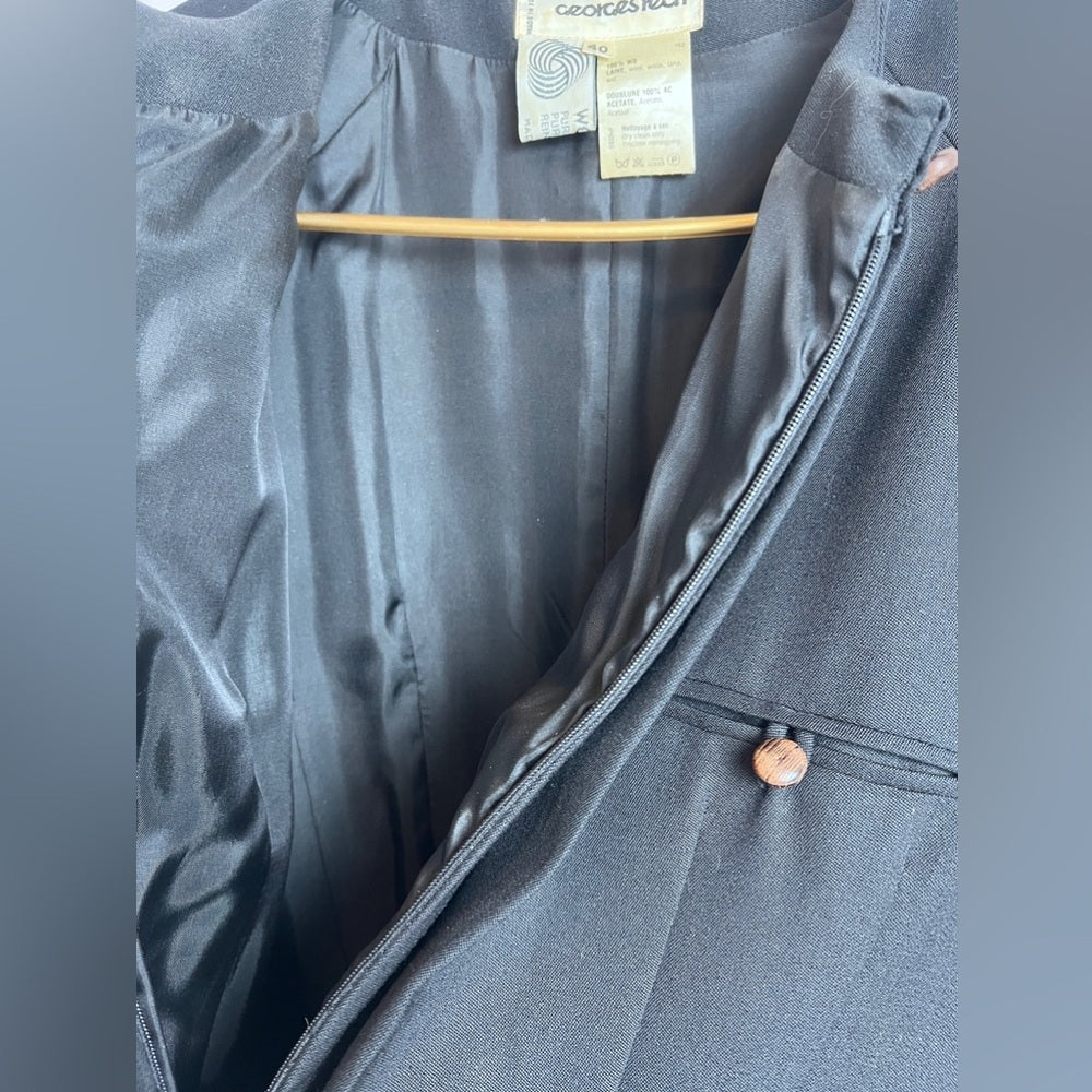 Vintage Black Georges Rech Wool Dress