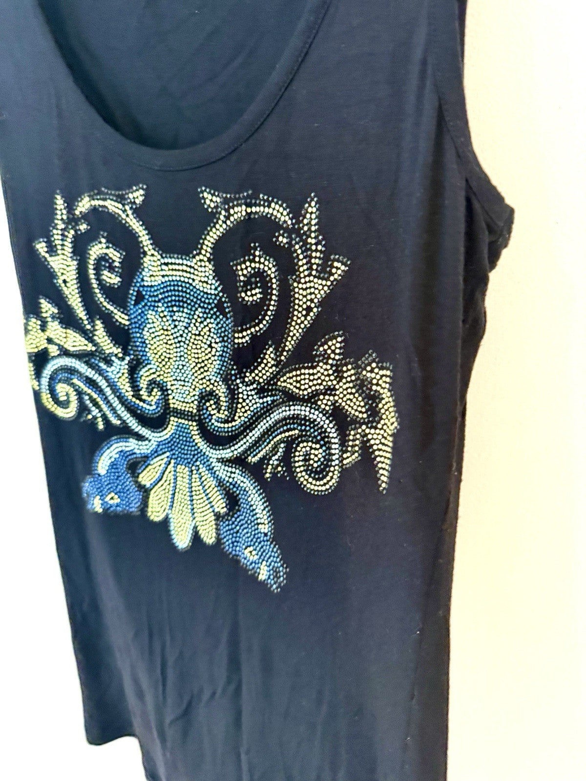 Versace Collection Black Embellished T Shirt Sparkle 40