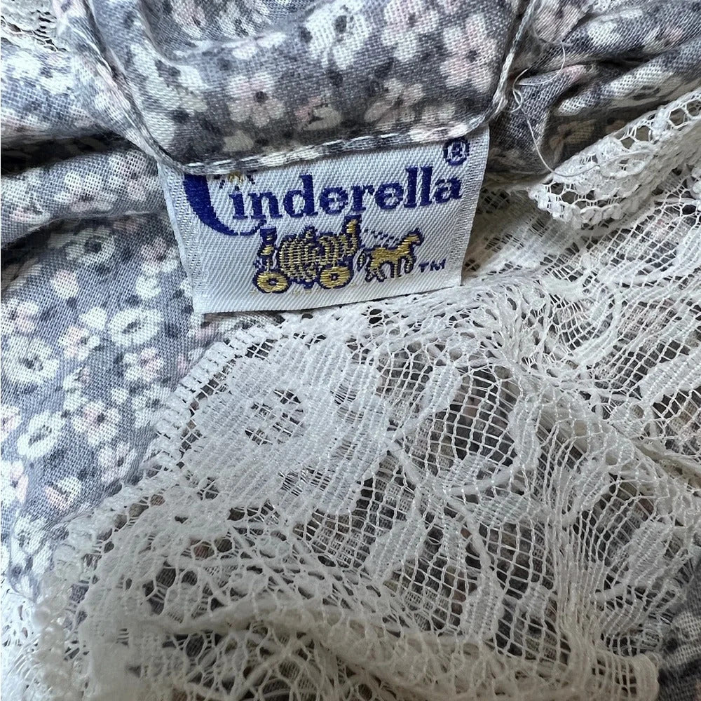 Vintage Cinderella Floral Girls Long Dress