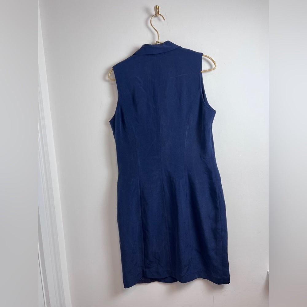Patrick Collection Vintage Silk Navy Vest Dress