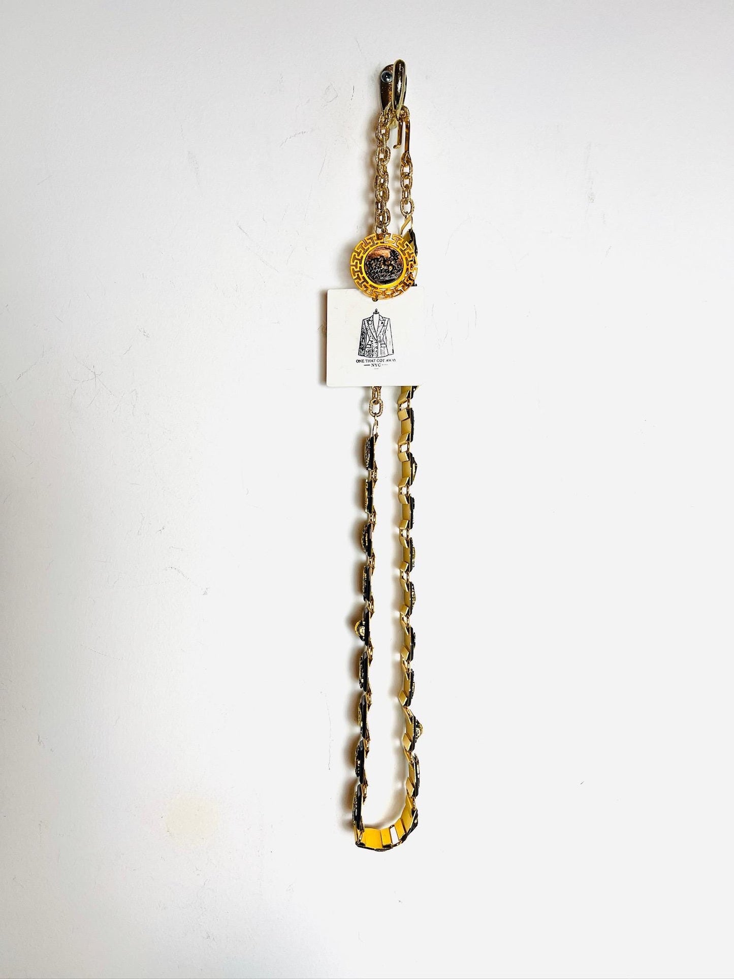 Vintage Acropolis Chain Belt Black Gold Belt