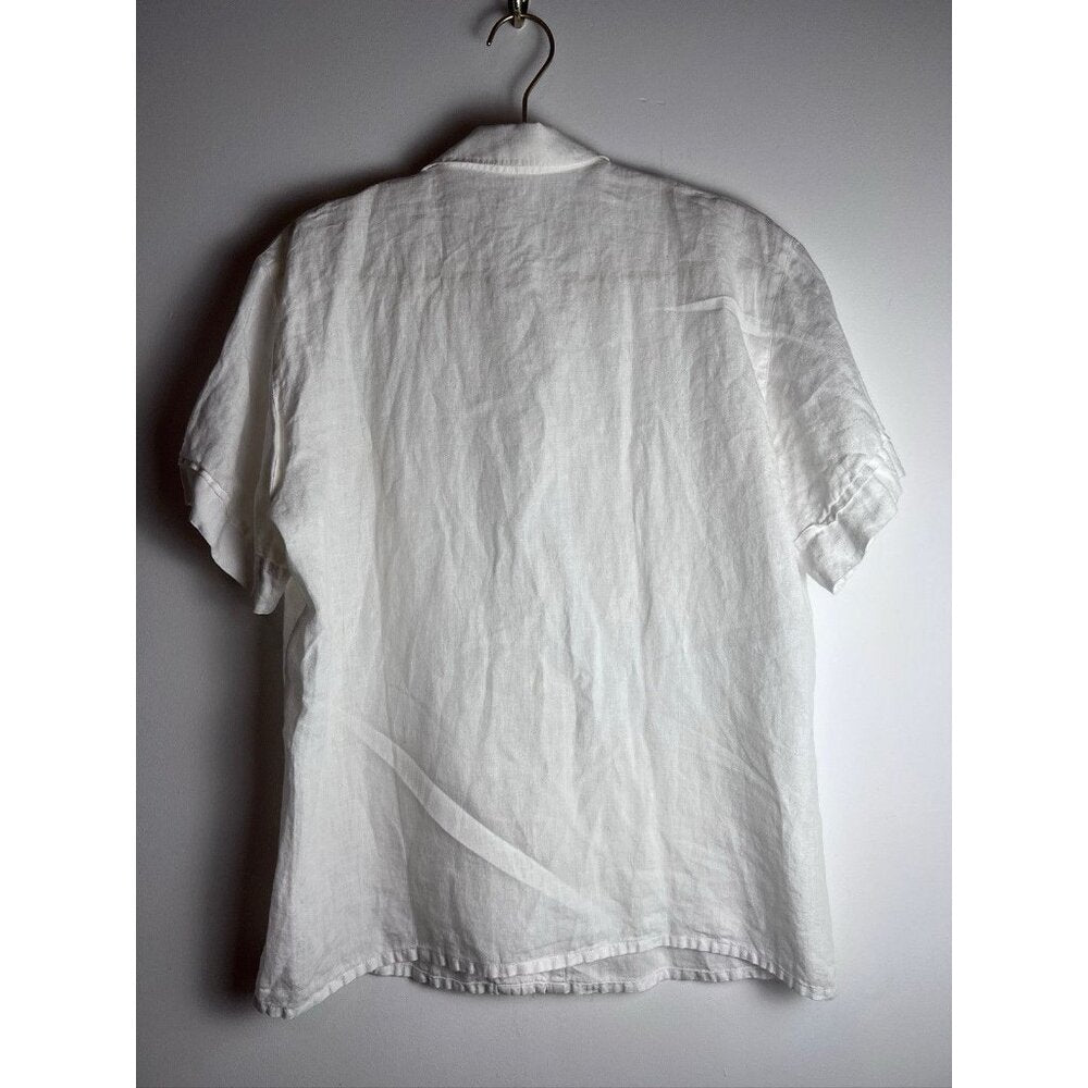 Vintage Escada Margaretha Ley Linen Fish Button Down Blouse