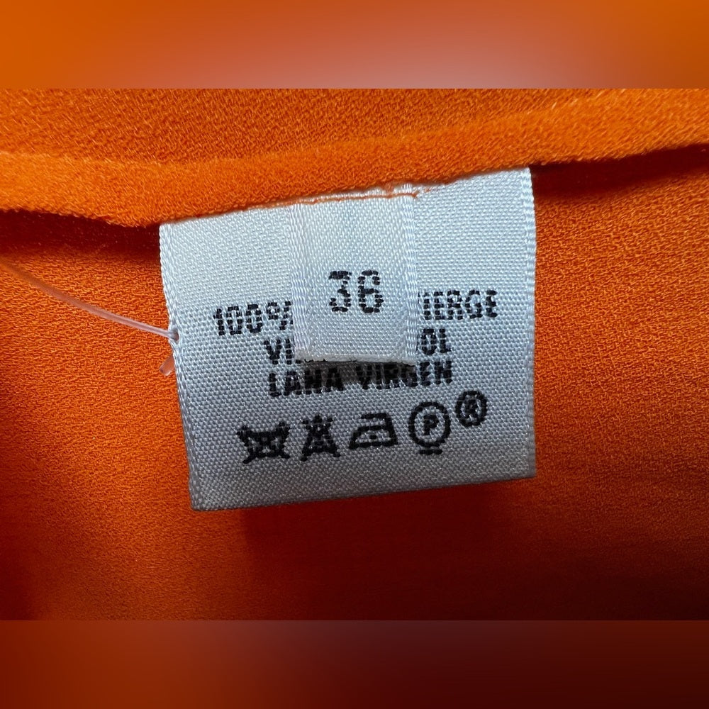 Hermes Orange Tie Blouse Buttondown 36