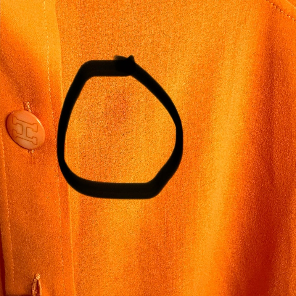 Hermes Orange Tie Blouse Buttondown 36