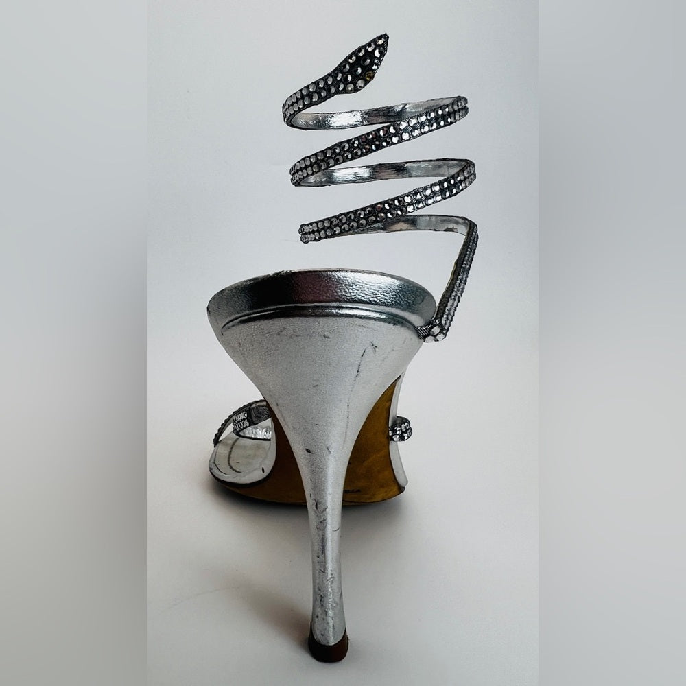 Rene Caovilla Silver crystal sandals Stiletto