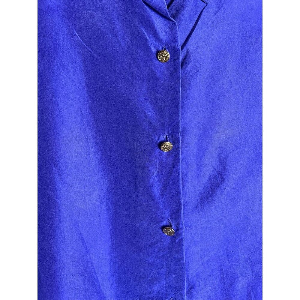 Vintage Purple Pink Tess Silk Button Down Blouse