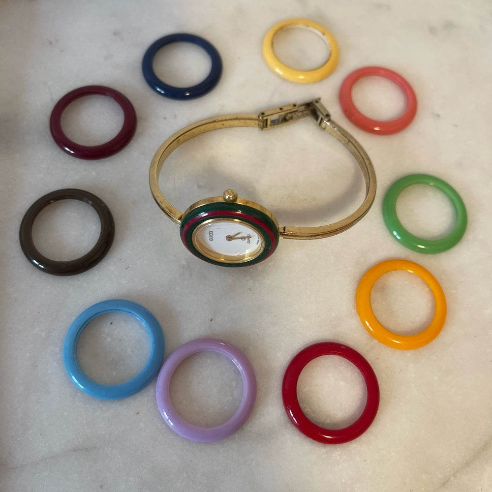 Authentic Vintage Gucci Change Bezel Gold Tone Watch