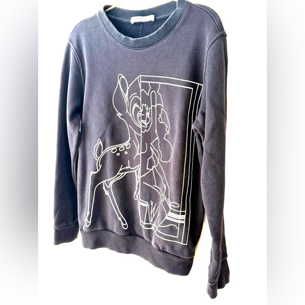 Givenchy Paris x Disney Bambi Pullover Sweatshirt Black and White XS