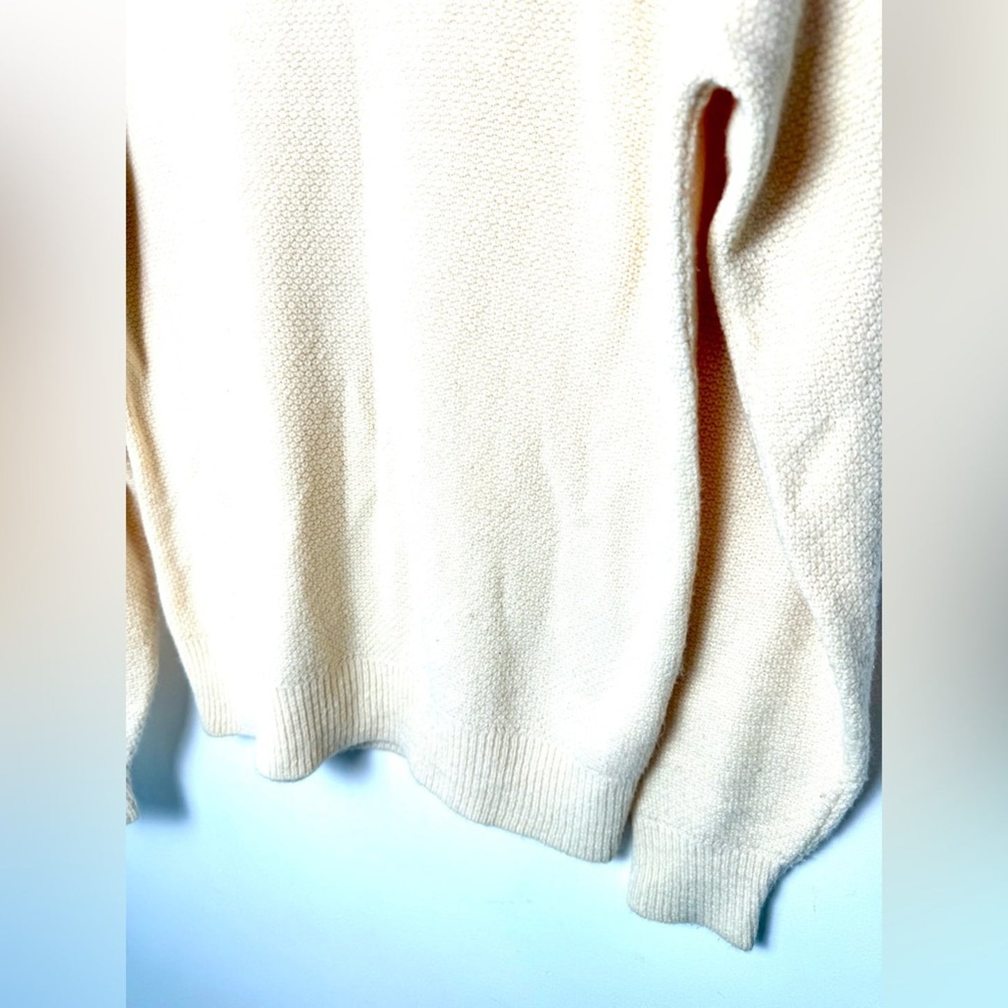 Christian Dior V-Neck Knit Jumper Sweater Cream M unisex