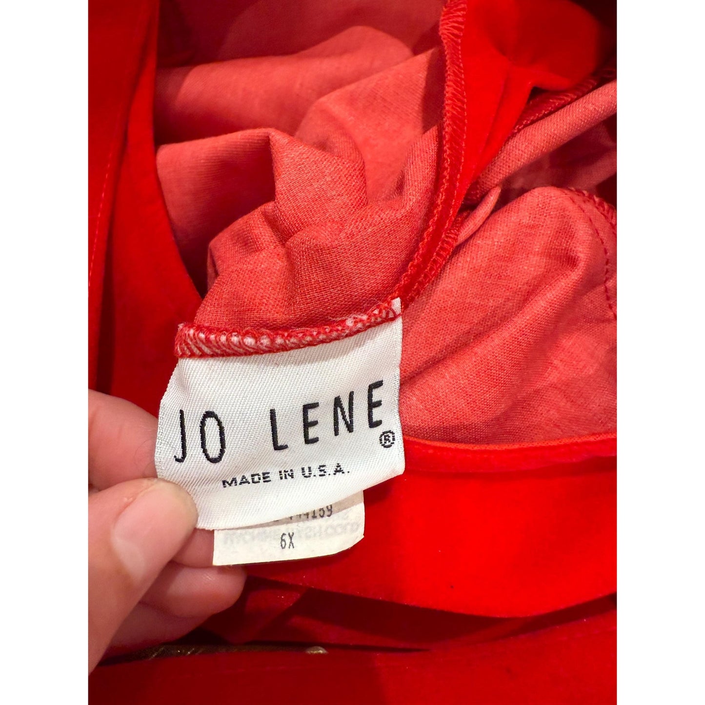 Vintage 1990s Red Gold Bow Dress Jo Lene Christmas Holiday Party