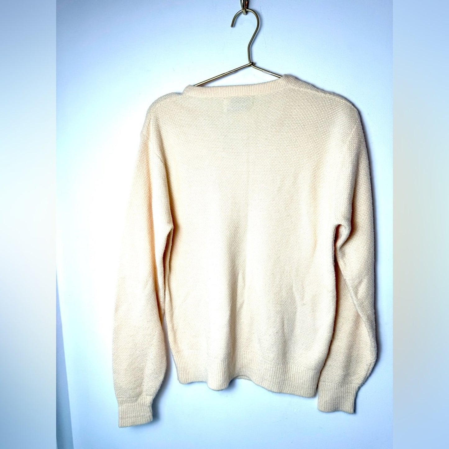 Christian Dior V-Neck Knit Jumper Sweater Cream M unisex