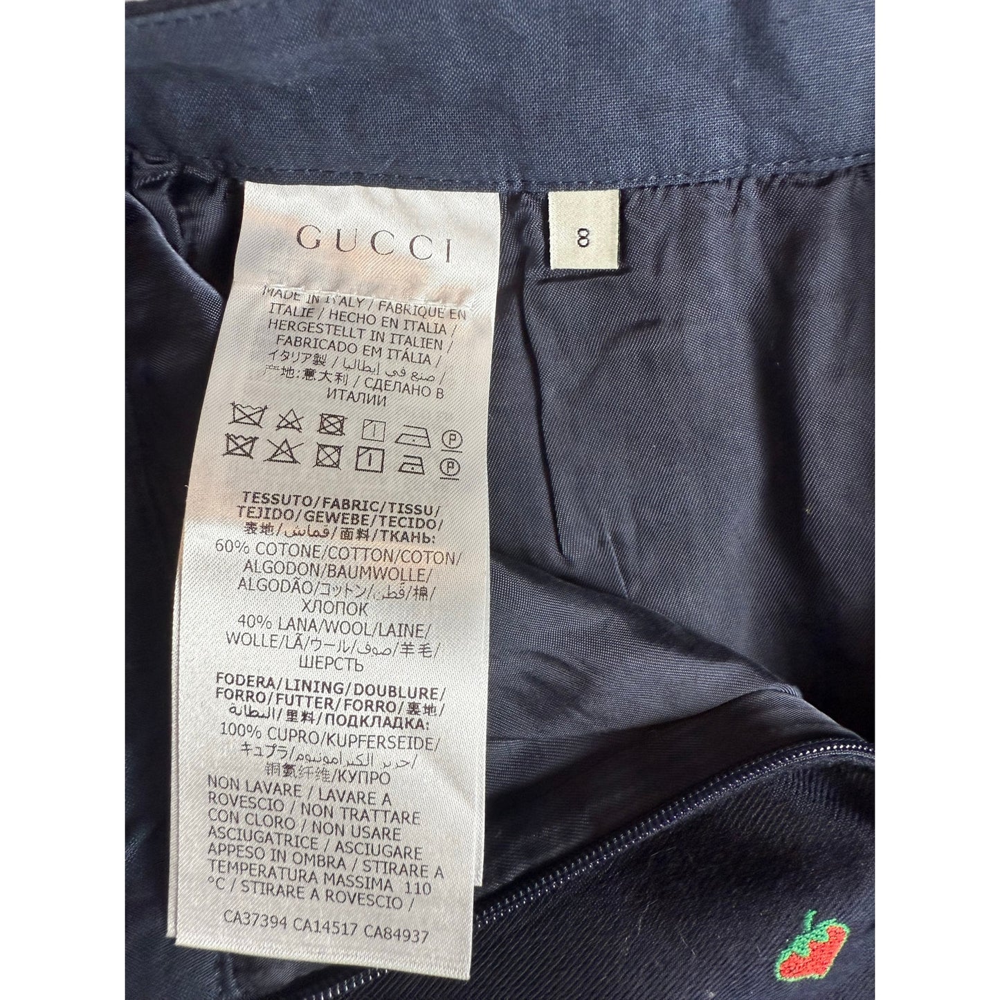 Gucci strawberry skirt girls size 8 made in Italy