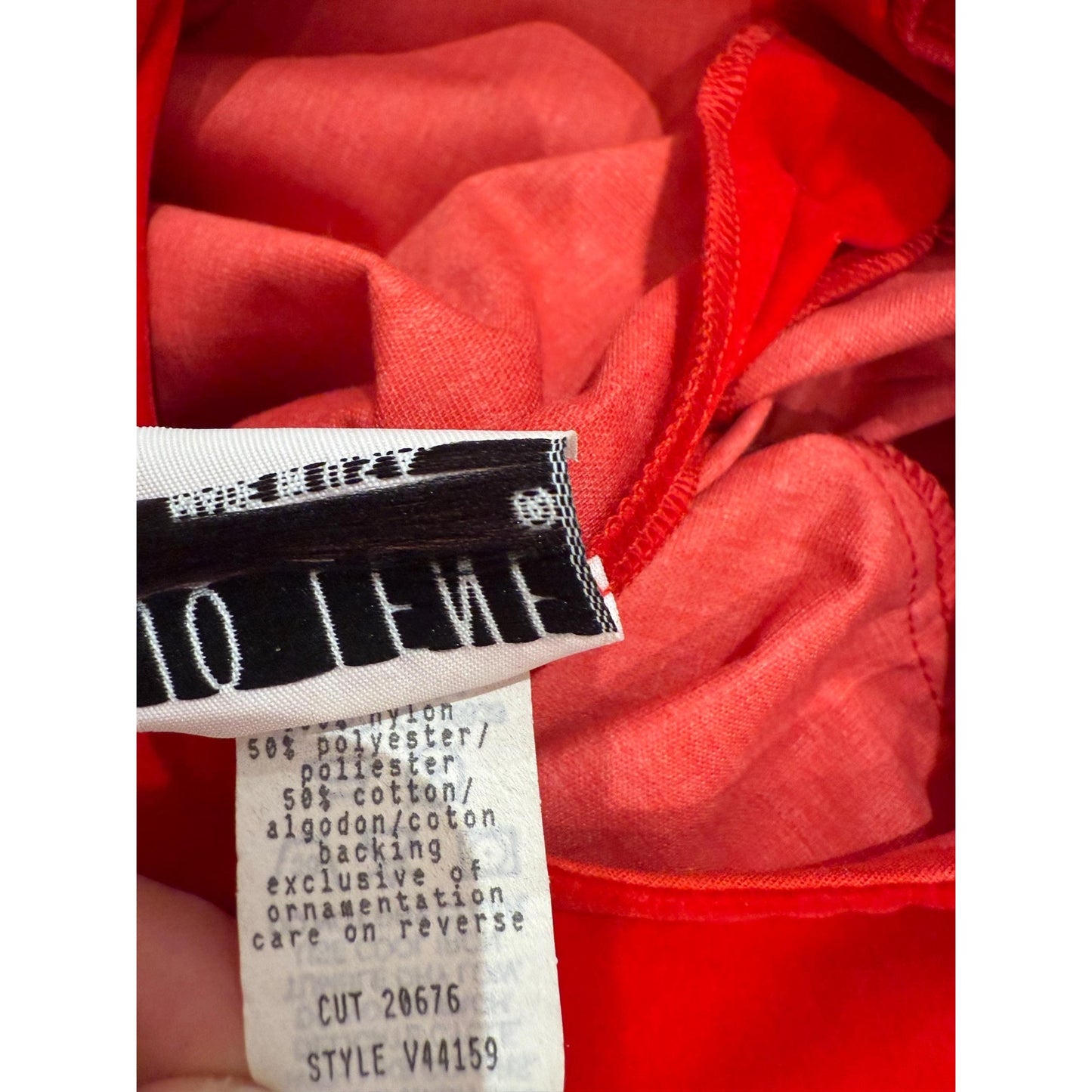 Vintage 1990s Red Gold Bow Dress Jo Lene Christmas Holiday Party