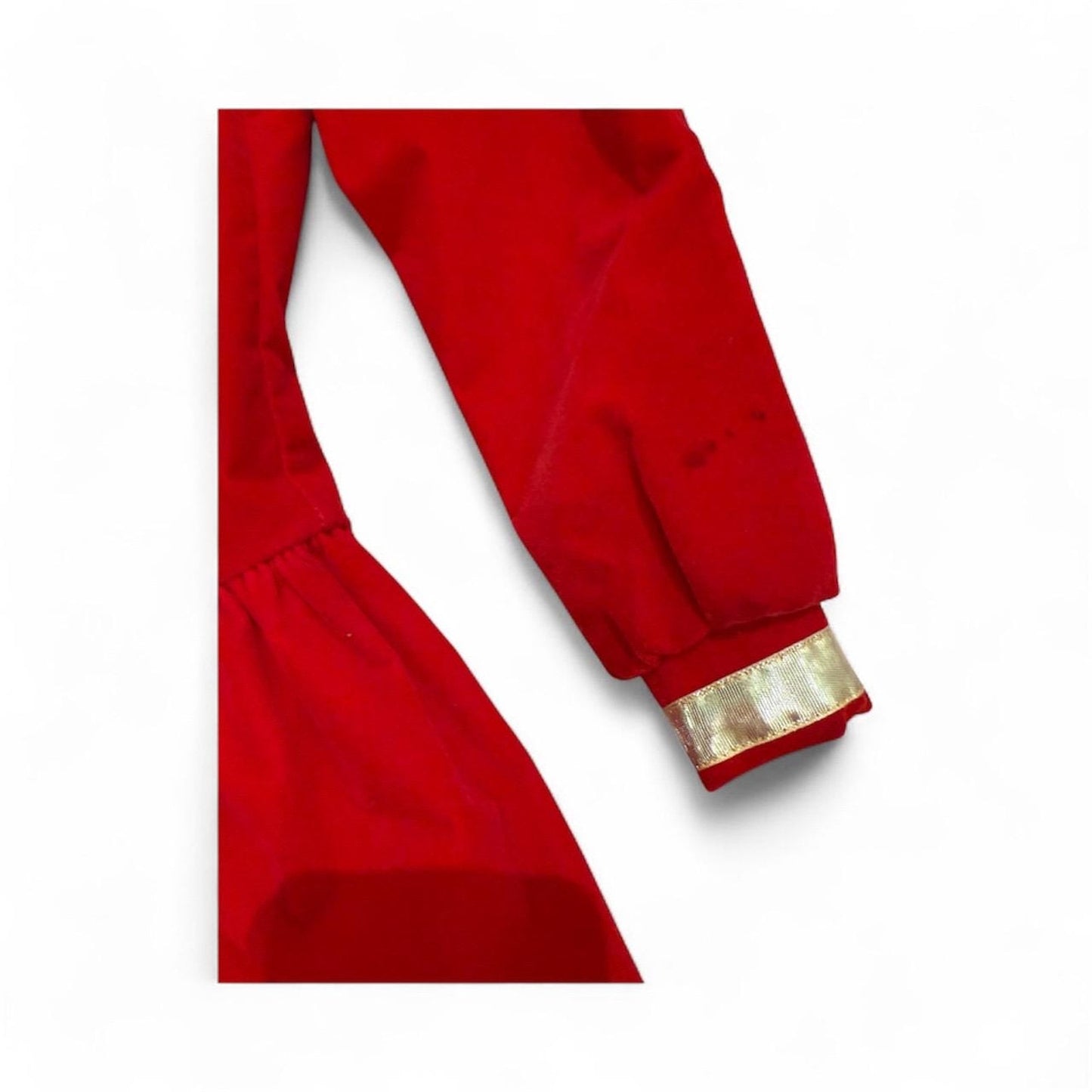 Vintage 1990s Red Gold Bow Dress Jo Lene Christmas Holiday Party