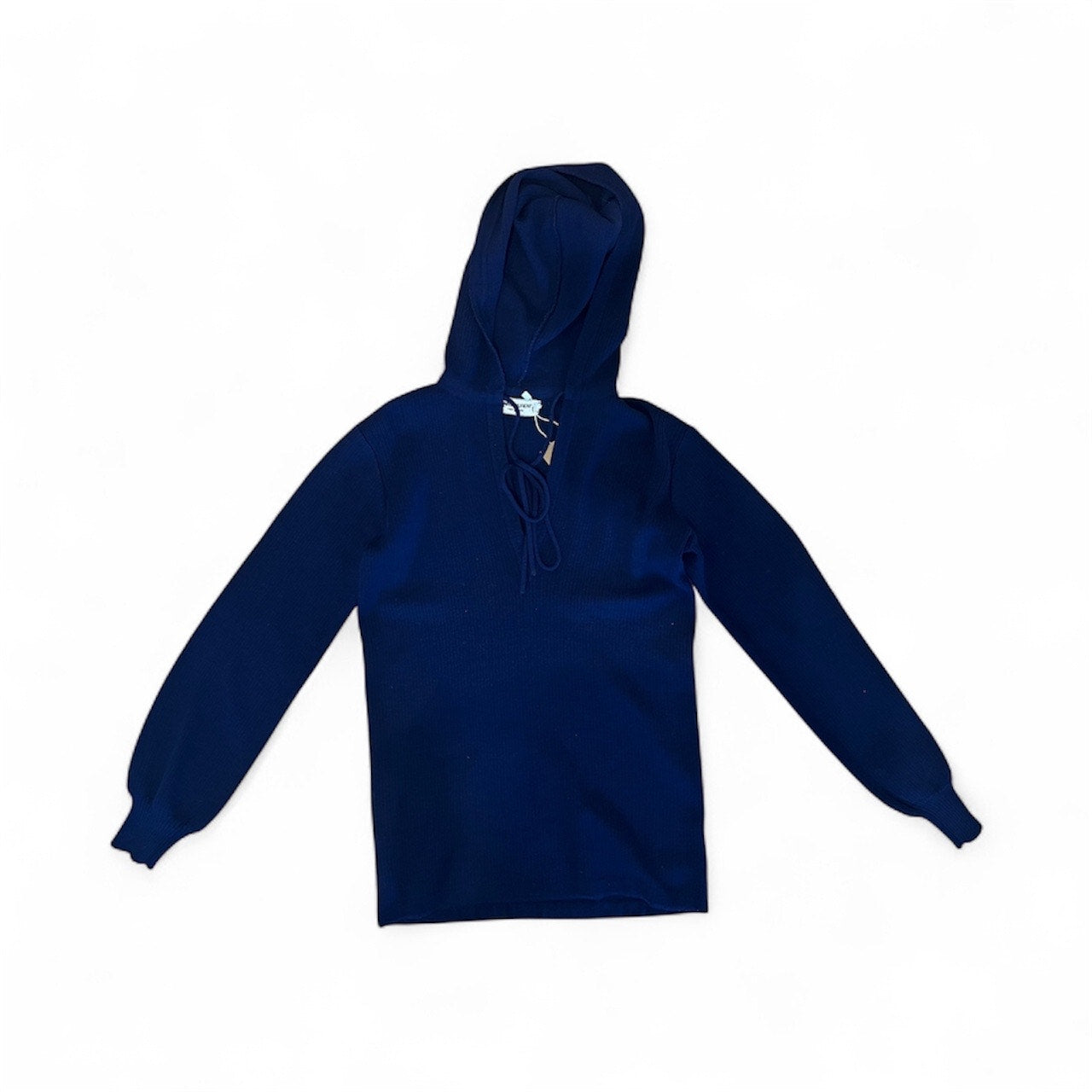 Vintage 1970s Blue Yves Saint Laurent Rive Gauche Hooded Sweater
