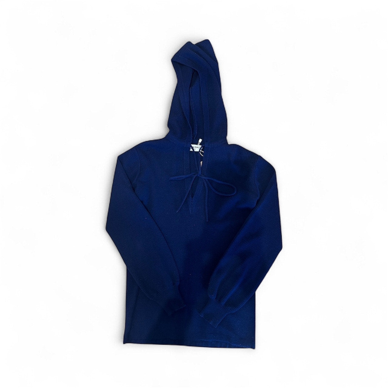 Vintage 1970s Blue Yves Saint Laurent Rive Gauche Hooded Sweater