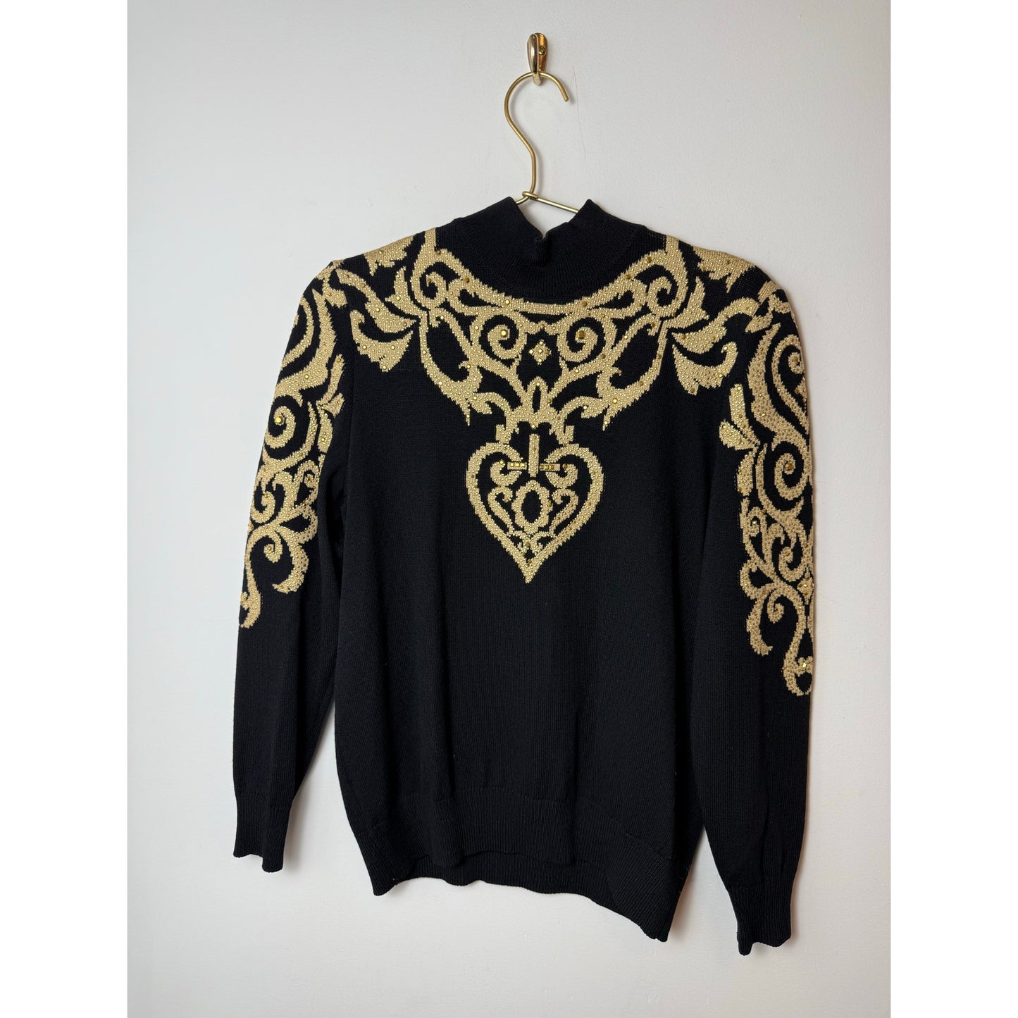 St. John black gold sweater