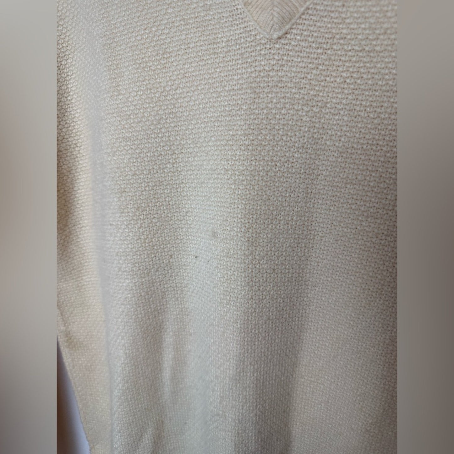 Christian Dior V-Neck Knit Jumper Sweater Cream M unisex