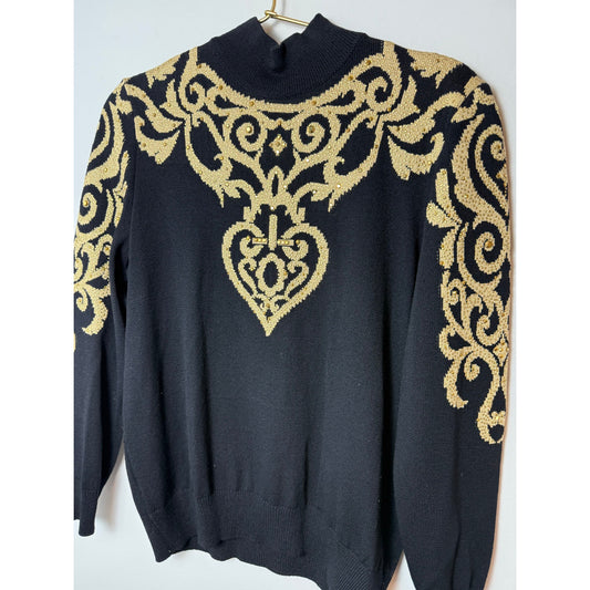 St. John black gold sweater