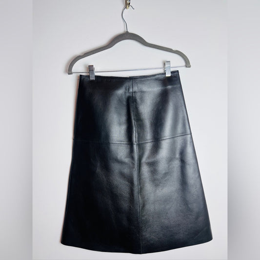 Toteme Black Leather Skirt