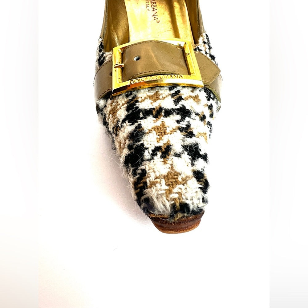 Dolce & Gabbana Houndstooth Heels - Made in Italy 37