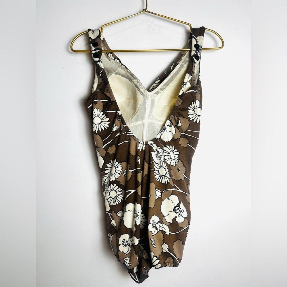 Vintage 1960s/70s Maidenform floral  Print One Piece Swimsuit  34C