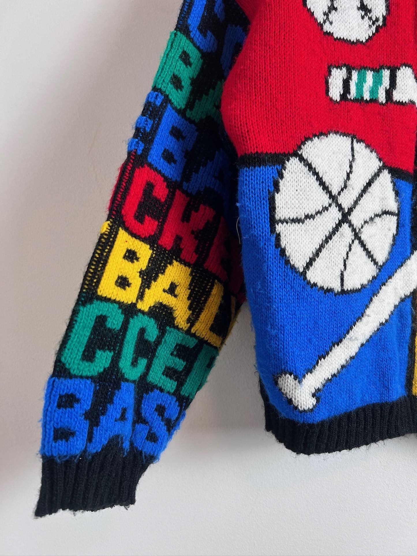 Vintage Kids Knit JJ Poole Sweater Sports 80s