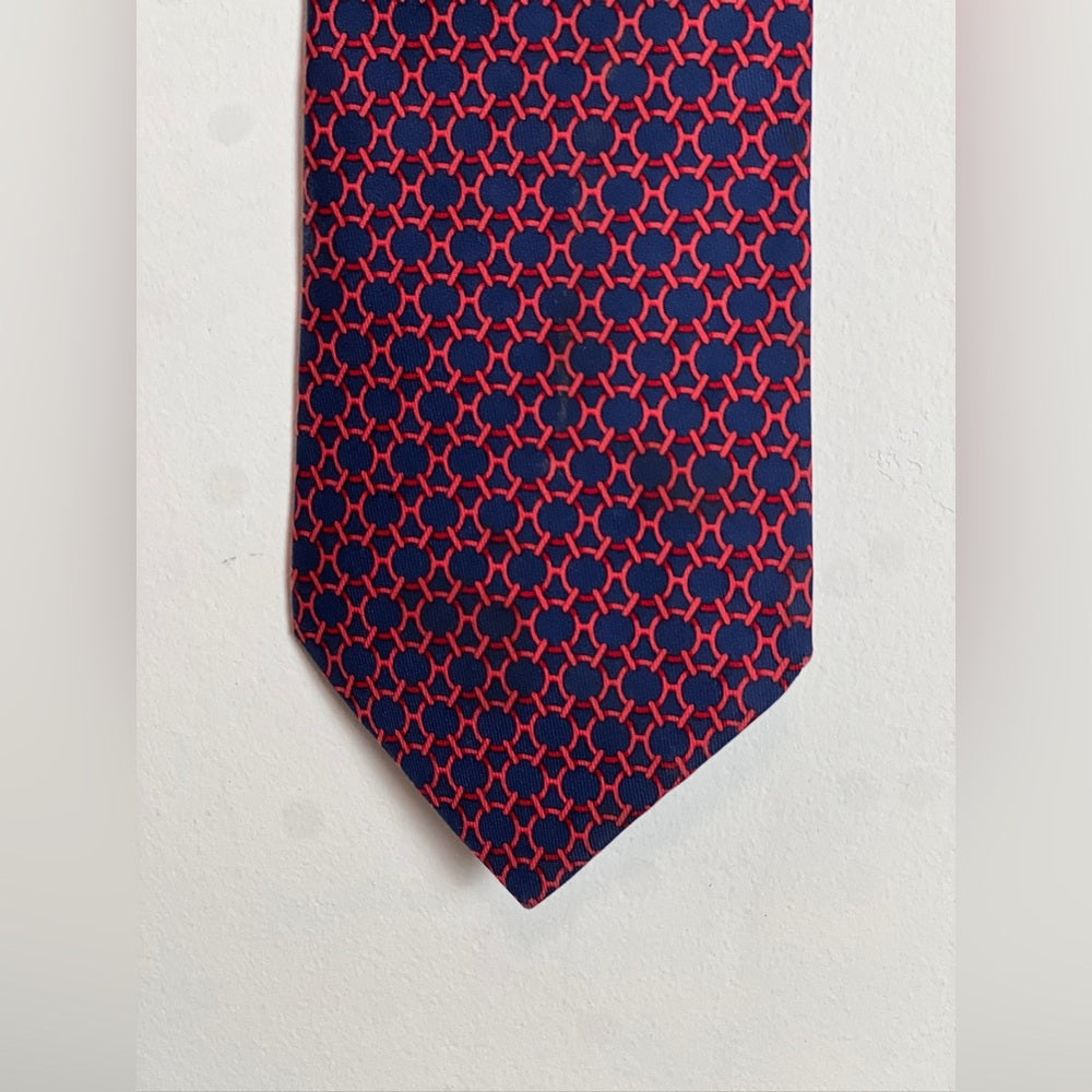 Authentic Hermes Geometric Silk Tie