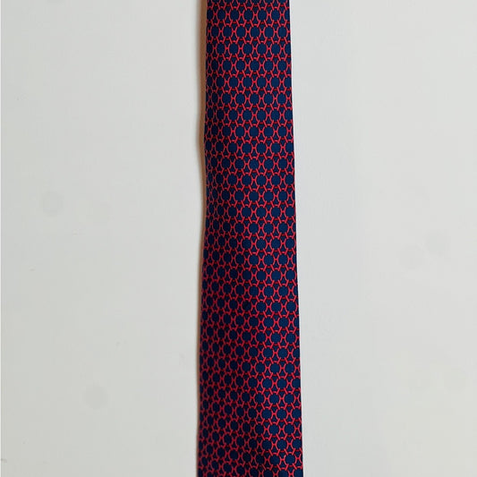 Authentic Hermes Geometric Silk Tie