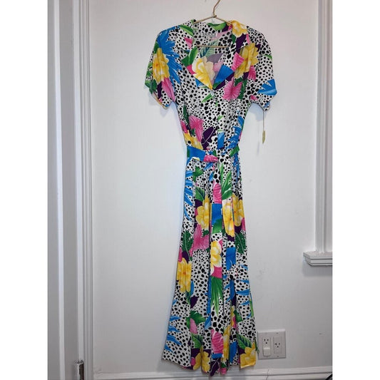 Ducci Vintage Multicolor Floral Maxi Wrap Dress NWT
