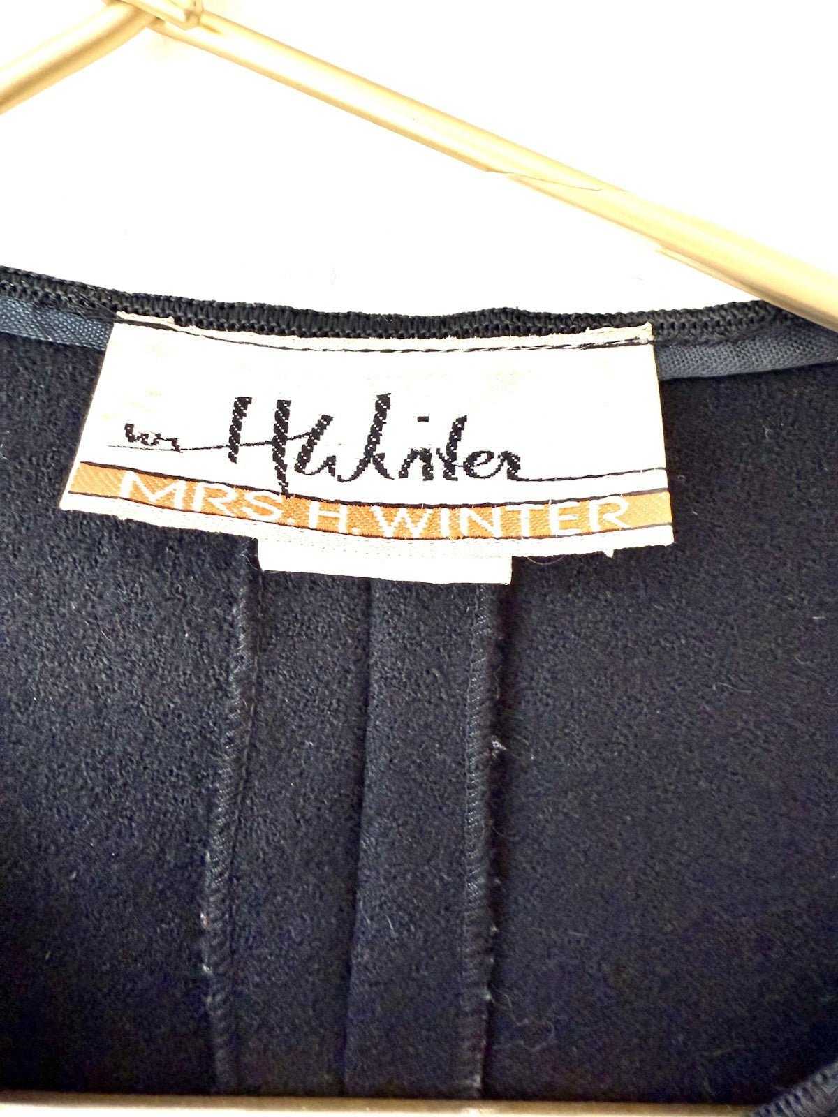 Vintage Mrs H Winter Sweater Blazer Black Wool Buttons